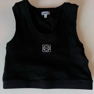 Loewe cropped anagram tank top in ribbed cotton